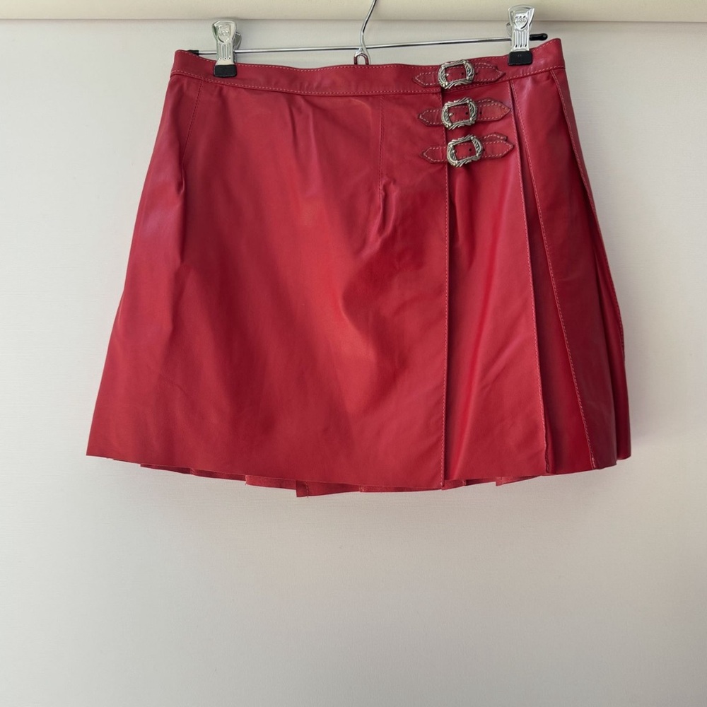 One of One Chrome hearts Red Leather Mini
Skirt
